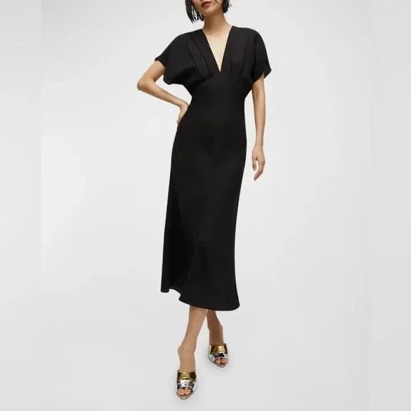 Veronica Beard | Dresses | Veronica Beard Seymour Black Short Sleeve Formal Silk  Dress Nwt | Poshmark